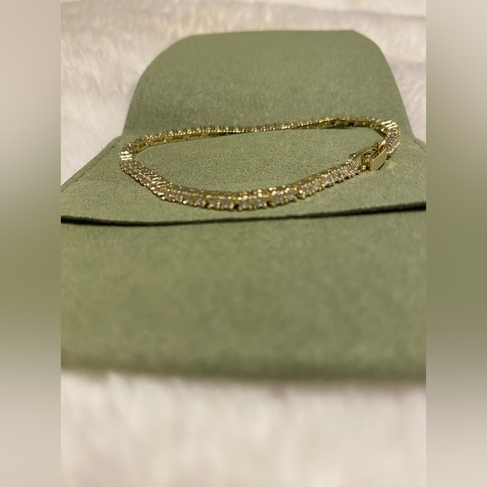 Tennis Bracelet 14K Gold Plated Cubic Zirconia | 4mm CZ